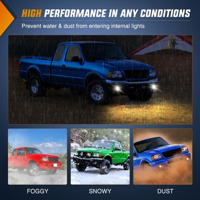 Detalle 2 de Nilight Fog Lights Assembly for 2001-2003 Ford Ranger (w/ H10 12V 42W bulbs, clear lens)