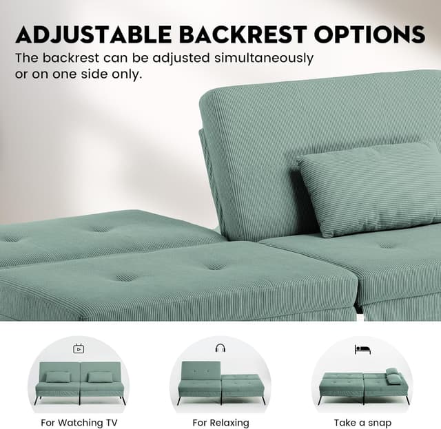 Thumbnail 5 de COMHOMA Sofá Cama Verde 3 plazas