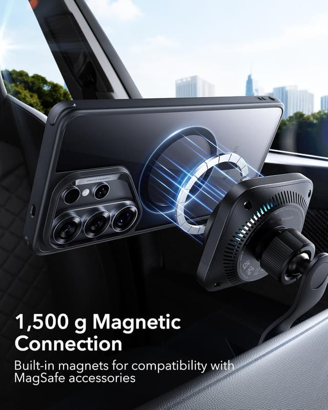 Detalle 2 de ESR Classic Hybrid MagSafe Case for Samsung Galaxy S26 Ultra (Clear Black) with military-grade drop protection