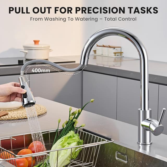 Thumbnail 2 de DERW Kitchen Tap with Pull Out Spray