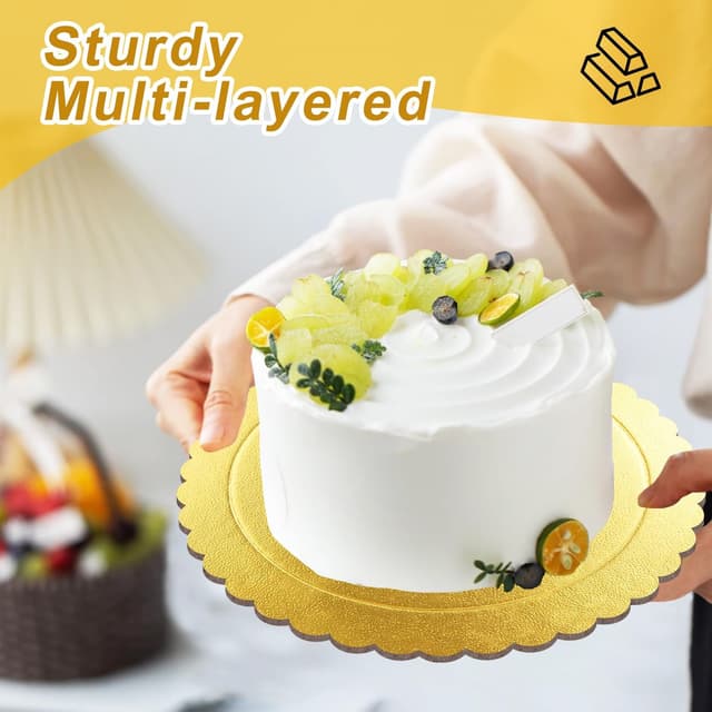 Thumbnail 3 de WDZGX Cake Board 20cm Tortenunterlage Rund 6 Stück Gold