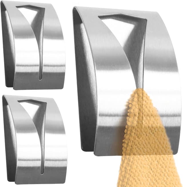 Detalle de RICOO Crochet adhésif mural en acier inoxydable MH017-3 (lot de 3) : installation sans perçage