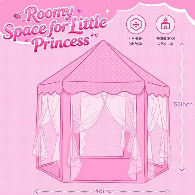Thumbnail 2 de wilwolfer Princess Castle Play Tent 48x52 in 🎪