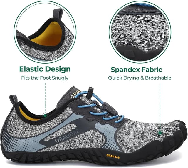 Detalle de SAGUARO Barfußschuhe für Herren und Damen – atmungsaktiv, rutschfest, breite Zehenbox & Zero-Drop Sohle (Gr. 35–48)
