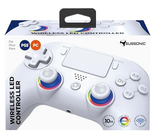 Thumbnail 9 de Subsonic - Mando Inalámbrico para PS5 con Paletas y LED Programables, Vibración y Función Táctil - Mando PS5 Blanco