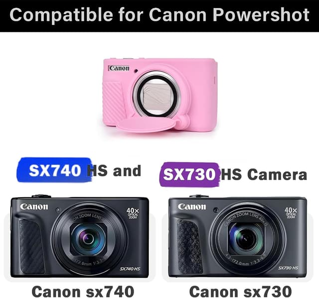 Detalle de Canon PowerShot SX740 Silikonhülle Kameratasche schwarz