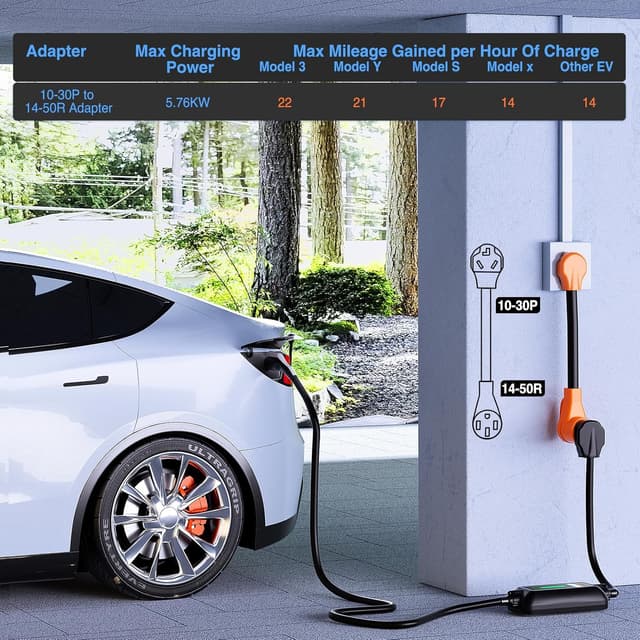 Detalle 2 de Nilight 30 Amp to 50 Amp EV Adapter Cord (NEMA 10-30P to 14-50R) 10-Gauge, Level 2 Charging