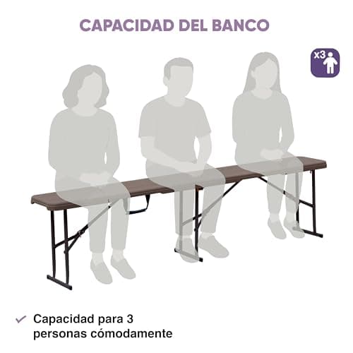 Thumbnail 5 de KG KITGARDEN Banco plegable portátil 180×28×43 cm