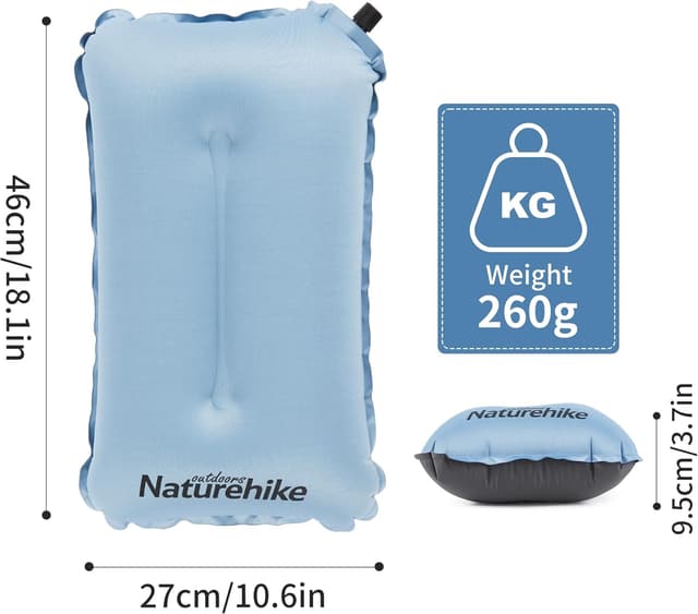 Detalle de Naturehike Oreiller de camping gonflable automatique 46×27 cm – confortable et réglable