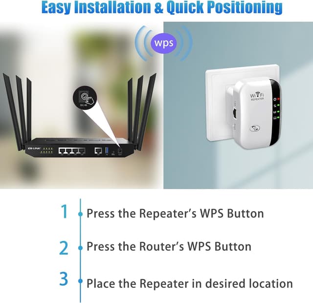 Detalle de WLAN Repeater WiFi Booster 2,4 GHz 300 Mbps