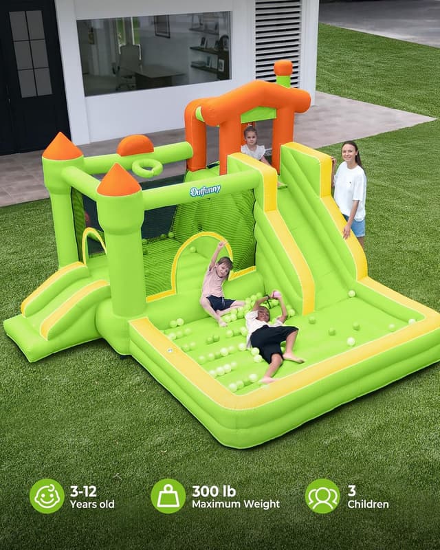 Detalle de Outfunny Inflatable Bounce House 450W blower 🏰