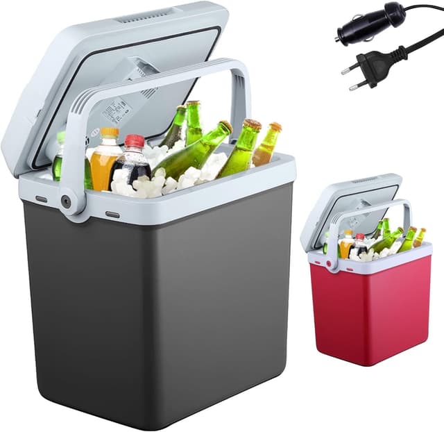 Detalle de Arebos 25-Liter-Kühlbox (12/230 V) mit ECO-Modus – zum Kühlen und Warmhalten unterwegs