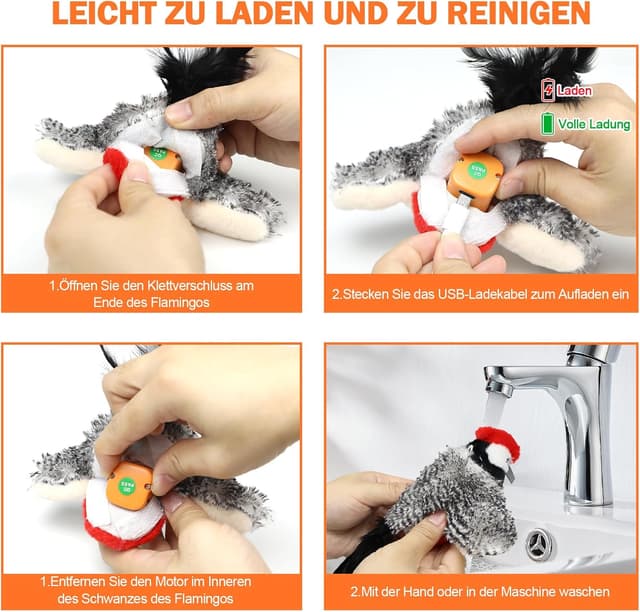 Detalle 1 de Nepfaivy Elektrisches Katzenspielzeug Vogel