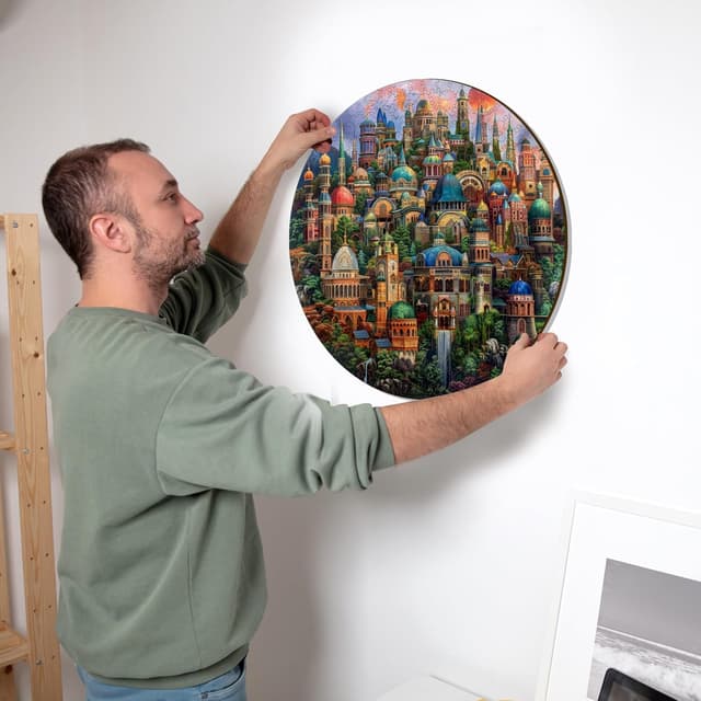 Detalle de Puzzle en bois Iconic Puzzles Enchanted Homes (Fantasy) – Taille M, 350 pièces