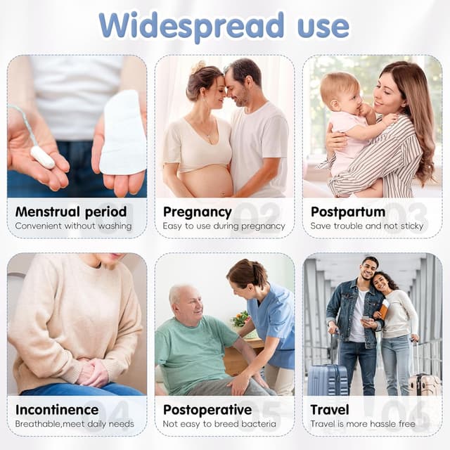 Thumbnail 6 de Artibetter Net Pants for Incontinence Pads (6-pack) – Large reusable mesh brief covers for daily use, travel, blue