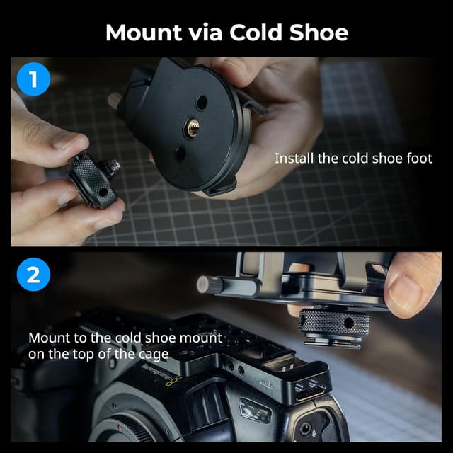 Detalle de SMALLRIG Support universel SSD avec serre-câble pour griffe de flash (largeur de serrage 40 à 60 mm)