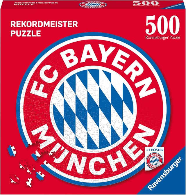 Detalle de Ravensburger Puzzle 17452 – FC Bayern Logo, 500 Teile Rundpuzzle (ab 14 Jahren)