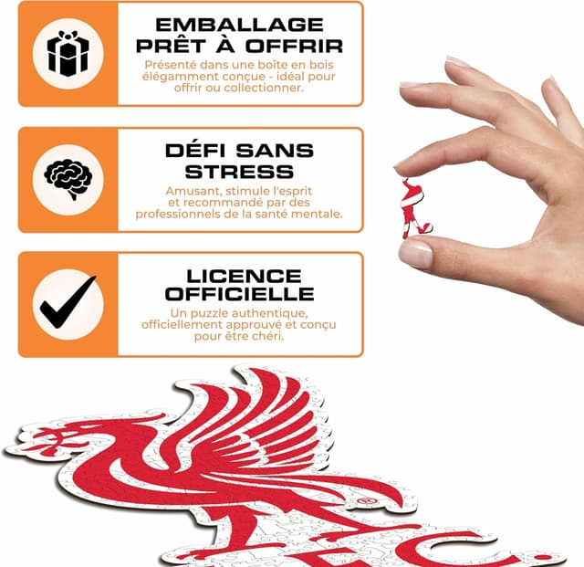 Detalle de Iconic Puzzles Liverpool Classic Logo (Liver Bird) — puzzle en bois 500 pièces, taille L