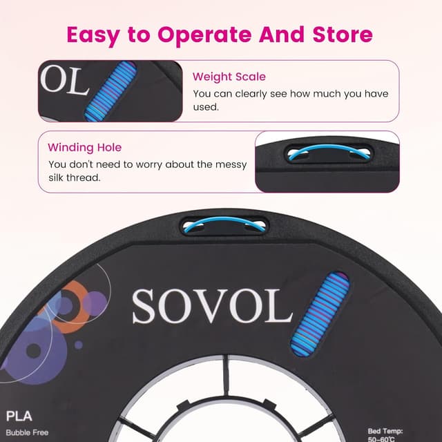 Thumbnail 4 de Sovol PLA Filament Silk Tri-Colour 1.75mm 1kg 🎨