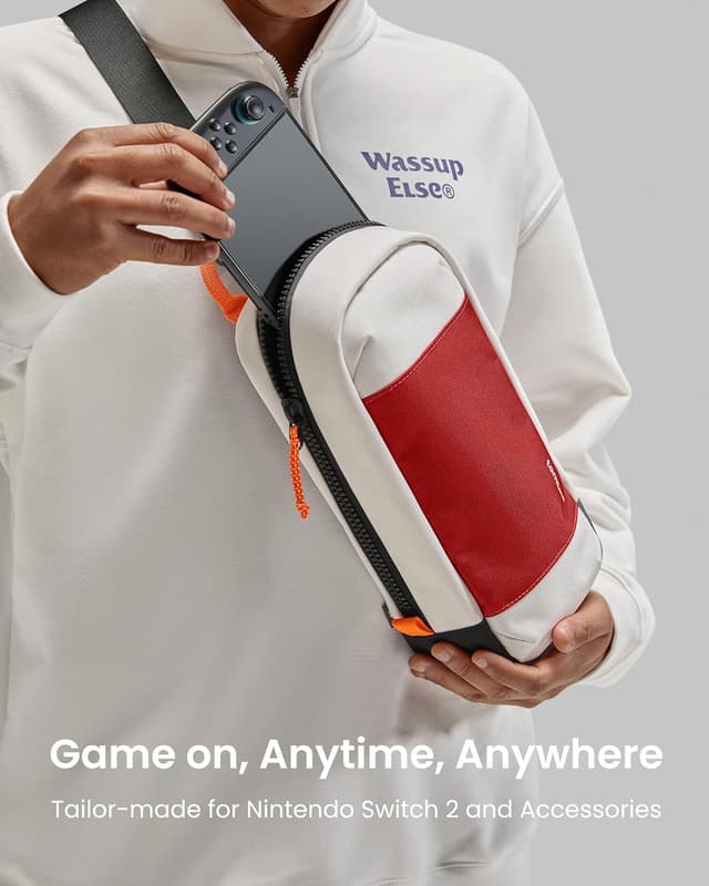 Thumbnail 1 de tomtoc Sling Crossbody Bag for Nintendo Switch 2 (2025) with 8 game card slots – Red