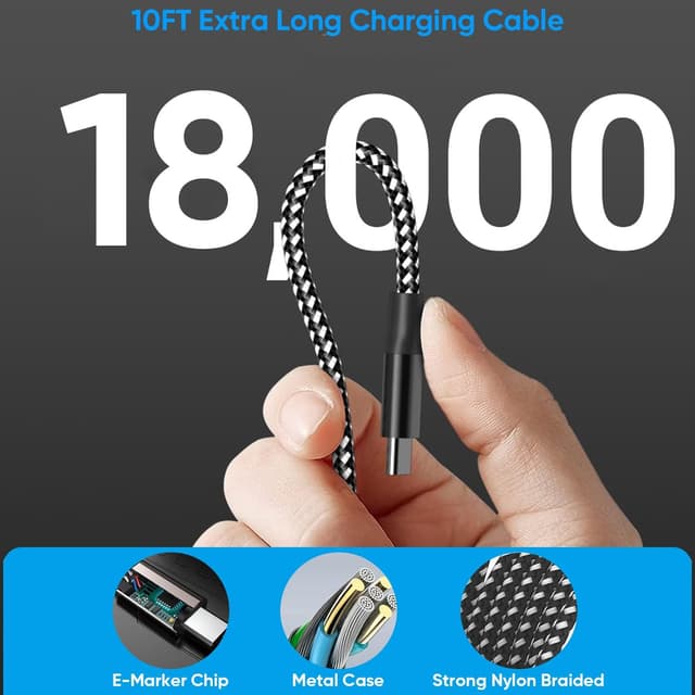 Detalle de Extra Long 10FT 45W Samsung USB-C Charger