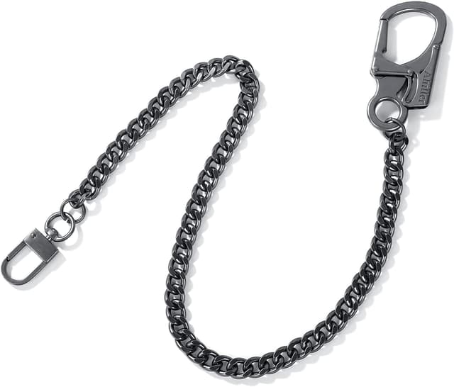 Detalle de Chaîne de portefeuille homme Ahiller avec mousqueton en alliage et chaîne en acier inoxydable (gris acier)