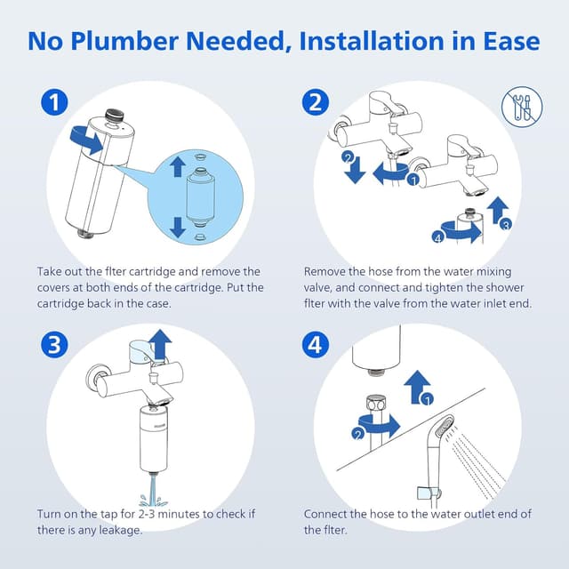 Detalle de Philips Shower Filter AWP1775BK/37 (NSF Certified) Double-Mesh Water Softener for Hard Water