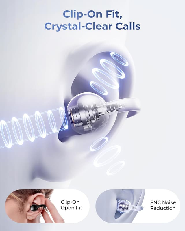 Thumbnail 5 de Kentfaith AI Auricolari traduttore clip Nero