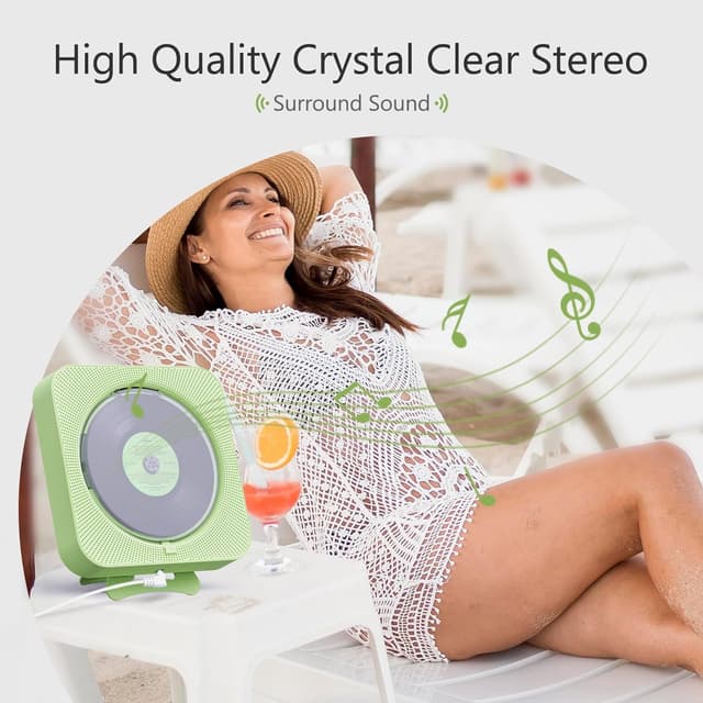 Thumbnail 2 de MICOCIOUS Portable CD Player Bluetooth with FM