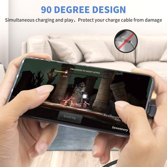 Detalle de Duttek USB-C Winkeladapter 40 Gbps (90°) mit 8K@60 Hz und 100 W Schnellladung