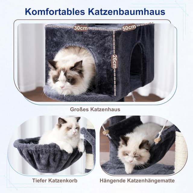 Thumbnail 4 de Gitelsnour Katzenkratzbaum groß 160 cm Rauchgrau