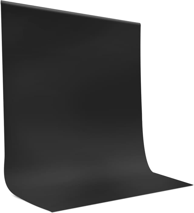 Detalle de JEBUTU Fotohintergrund Schwarz 1,5x2 m aus waschbarem Polyester (Hintergrund für Foto & Video)