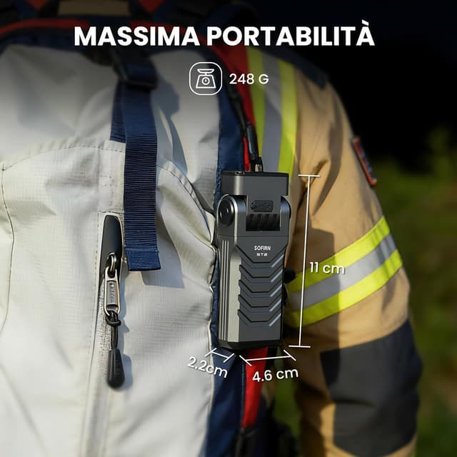 Thumbnail 6 de Sofirn ST2 EDC torcia ricaricabile 3 in 1: bianca 3000 lm + rossa 660 nm + UV 365 nm, USB-C, magnetica e IPX6