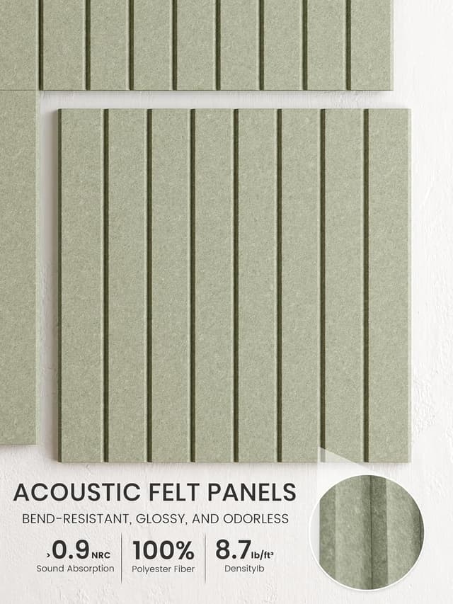 Detalle de Bumusty Large felt bulletin board tile set (36 x 24") with pushpins and adhesive tabs