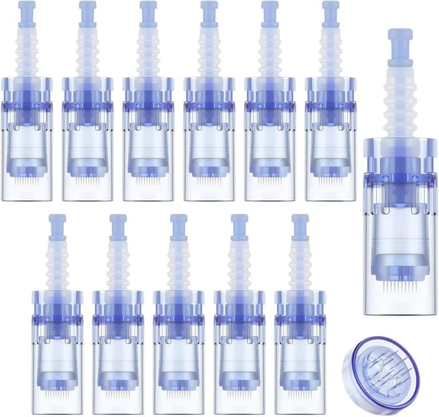 Detalle de LOPHE 12 cartouches de rechange jetables pour dermapen micro-aiguilles (36 micro-aiguilles) – bleu baïonnette
