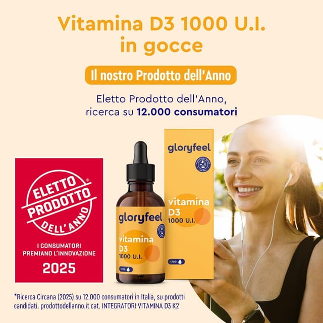 Detalle de Vitamina D3 1000 UI per goccia 50 ml (circa 1.700 gocce) Eletto Prodotto dell’Anno 2025