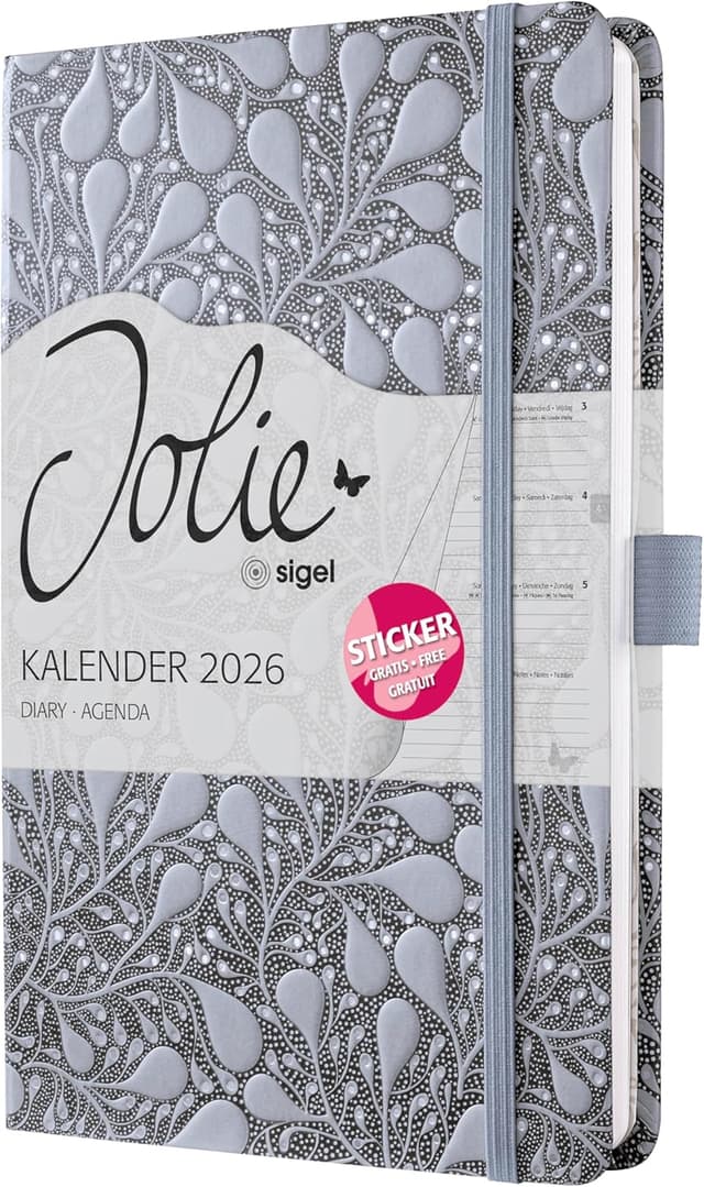 Detalle 2 de SIGEL J6361 Wochenkalender 2026 Jolie „Enchanted Sky“ ca. A5 (Hardcover, blau)