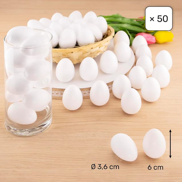 Detalle 2 de MCE-Commerce A336050-2 œufs polystyrène 6 cm 50 pcs