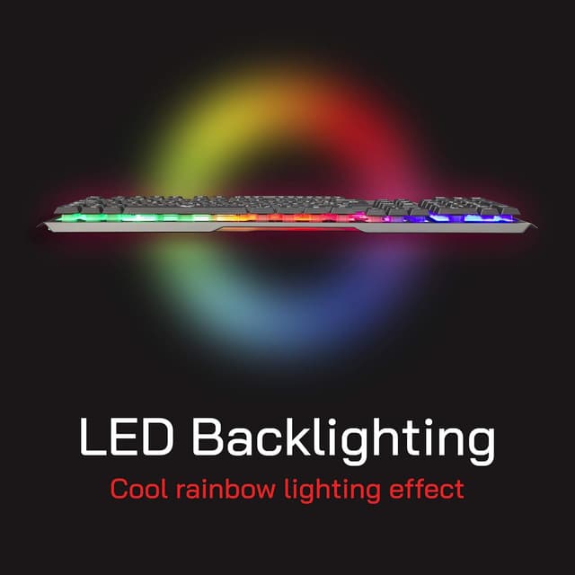 Thumbnail 2 de White Shark GK-1923 Gladiator-2 Gaming Keyboard - UK Layout, LED RGB Backlit, Metal Framed With Phone Holder, Silent Non-Conflict Membrane Keys for PC, PS4, Xbox
White Shark GK-1923 Gladiator-2 Gaming Keyb…