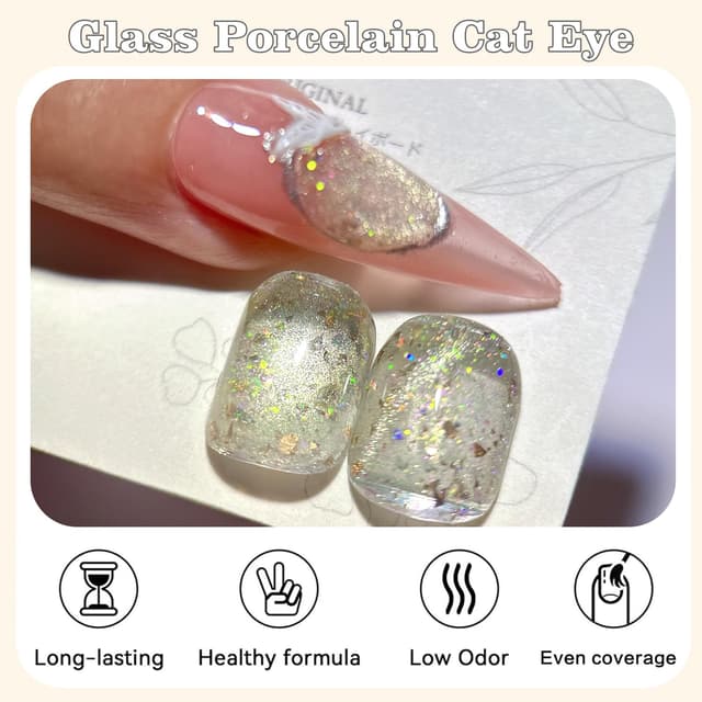 Detalle 2 de KRISNICE Cat-Eye UV-Gel Nagellack mit Magnet – Beige Cateye, 15 ml