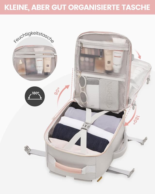 Detalle de LOVEVOOK EasyJet Handgepäck 45x36x20 – Cabin-Bag Rucksack für Flugzeug & Handgepäckablage