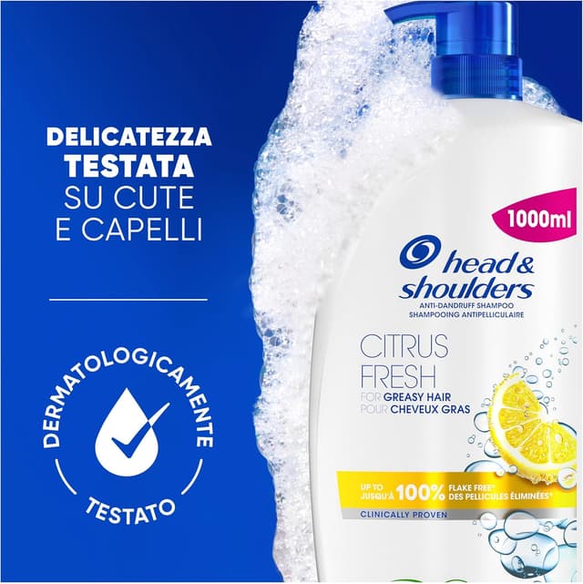 Thumbnail 6 de Head & Shoulders Citrus Fresh Shampoo antiforfora per capelli grassi con dosatore 1000 ml