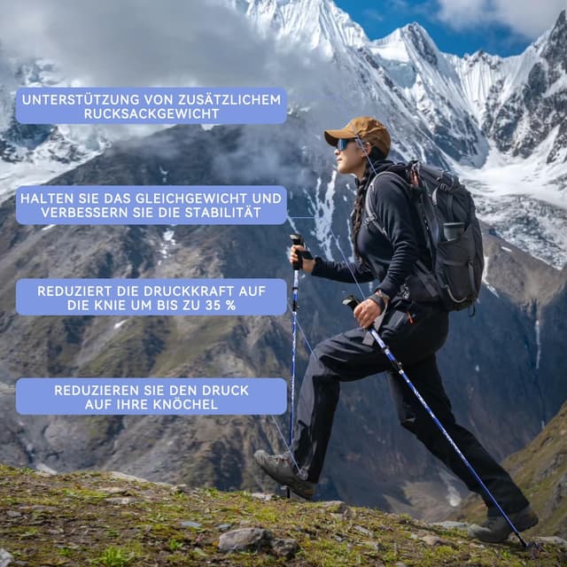 Thumbnail 5 de DOBESTS Wanderstöcke 110 bis 130 cm verstellbar