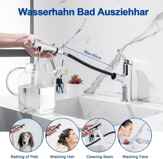 Thumbnail 3 de LakeBayMZC Rubinetto Bagno Doccetta Estraibile 3 Modi