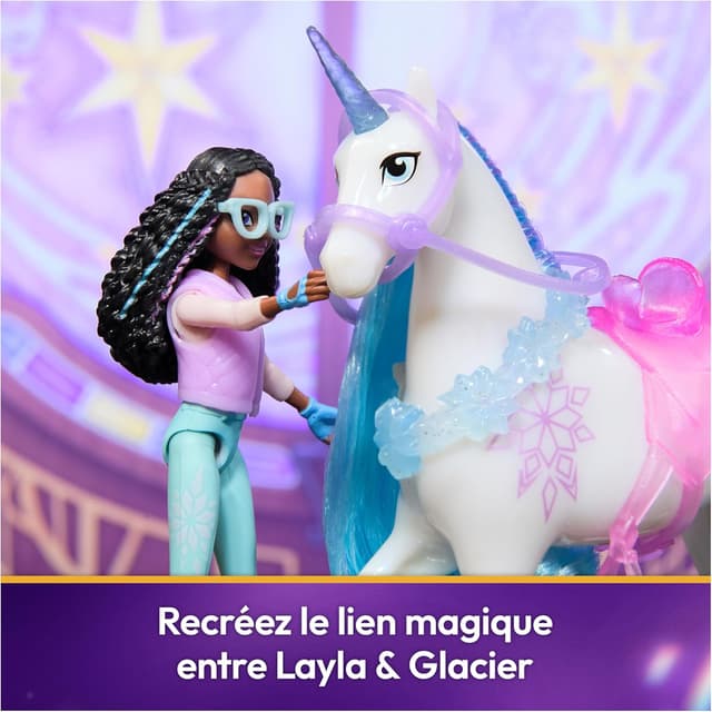 Detalle de Unicorn Academy – L’École des Licornes : Licorne Glacier + Poupée Layla (figurines et accessoires)