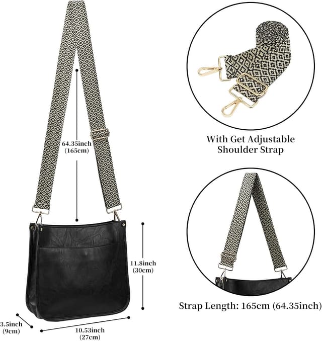 Detalle de ZOUIQSS Women’s Crossbody Leather Shoulder Bag with Adjustable Strap