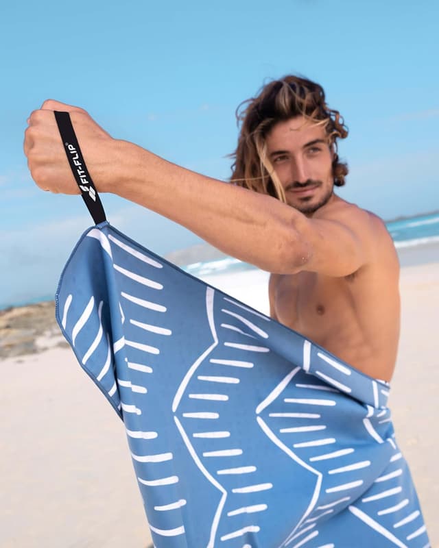 Detalle de Fit-Flip Telo Mare in microfibra 200x90 cm (100% riciclato) ad asciugatura rapida