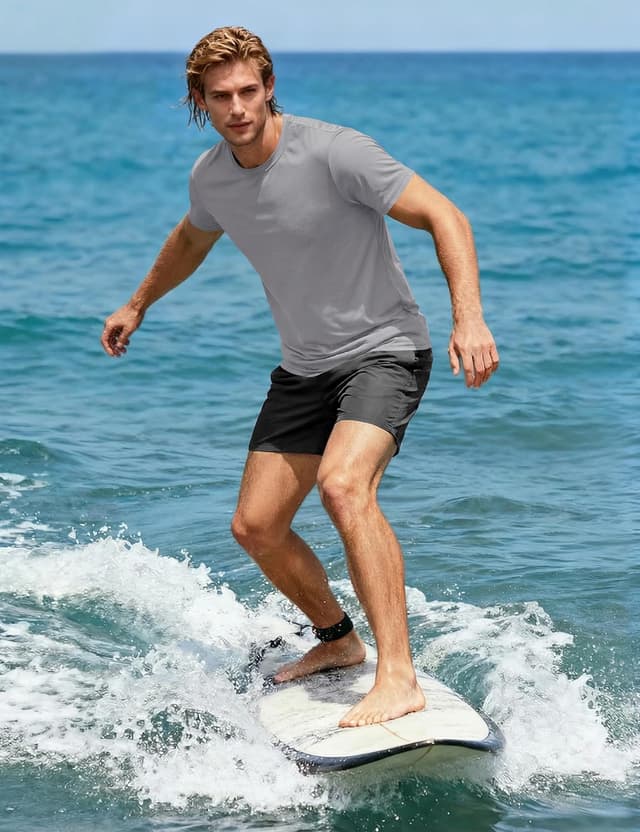 Detalle de KEFITEVD UV-Shirt Herren – kurzarm Sportshirt mit schnelltrocknender, atmungsaktiver Funktionsfaser (UPF 50+)