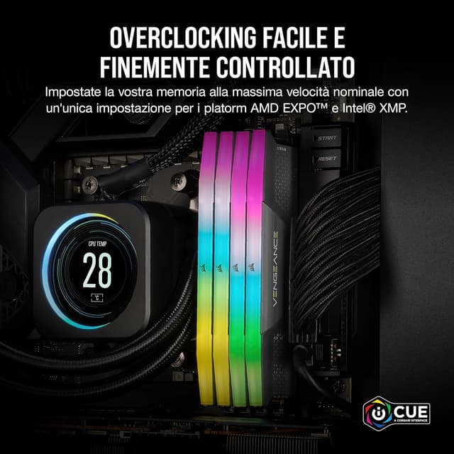 Detalle 1 de Corsair Vengeance RGB DDR5 32GB 6000MHz