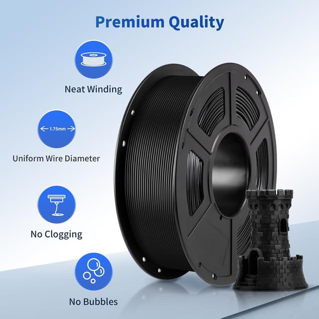 Detalle 2 de Anycubic PLA Filament 1.75mm Bundle (±0.02mm accuracy) — 1KG spool + 2KG black/black